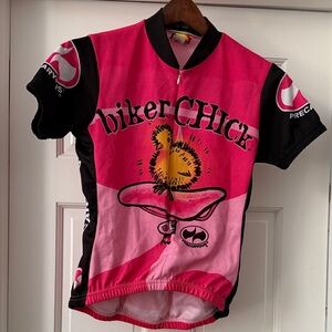 Biker Chick Women's Cycling Jersey - Pink and Black